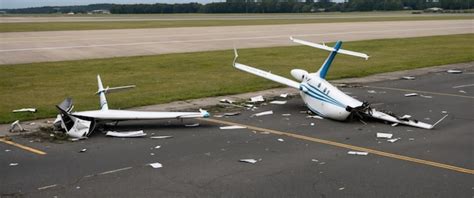 A Small Airport Scene Featuring Light Aircraft Flipped Upside Down