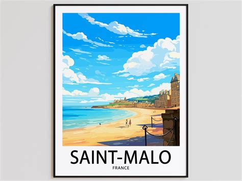 Saint Malo Travel Poster Saint Malo Print France Art Print Saint Malo