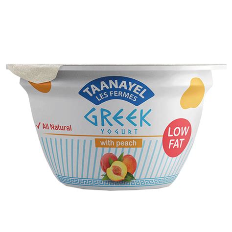Taanayel Low Fat Greek Yogurt Peach Livgood Lebanon