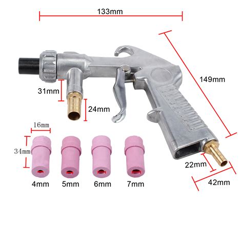 Sand Blasting Gun Sandblaster With Ceramic Nozzles Extra Iron Nozzle