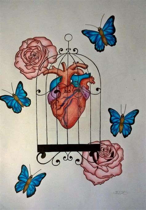 Caged Heart Inkedcoloured By Rinoafan On Deviantart