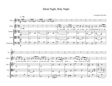 Silent Night Holy Night Arr Jihee Han By Fx Gruber Sheet Music