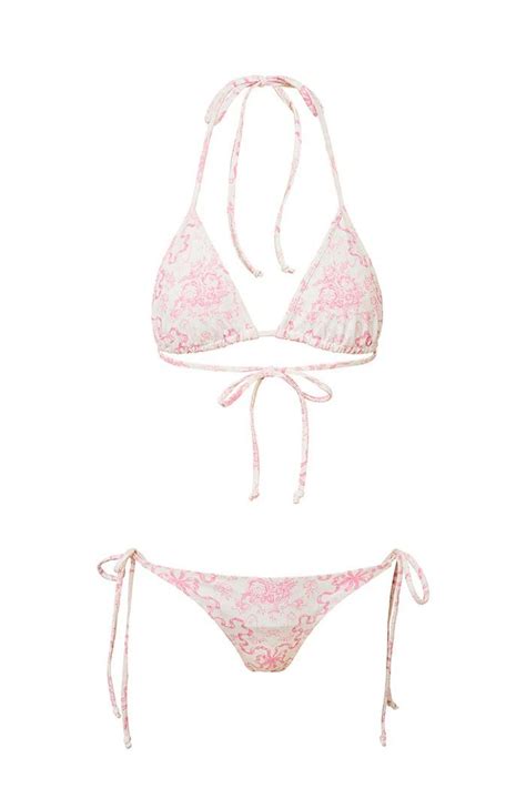 Harbor Bow Print Triangle Bikini Swim Set Artofit