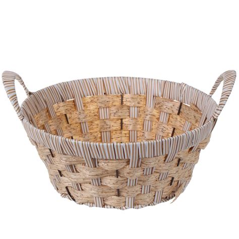 Корзина декоративная, 27.5х27.5х11 см, круглая, плетеная, полимер, Y4 ...