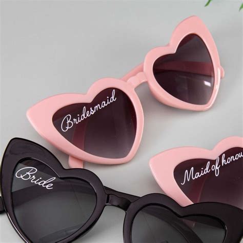 Personalised Heart Shaped Sunglasses Bridesmaid T And Wedding Part Heart Shape Wedding