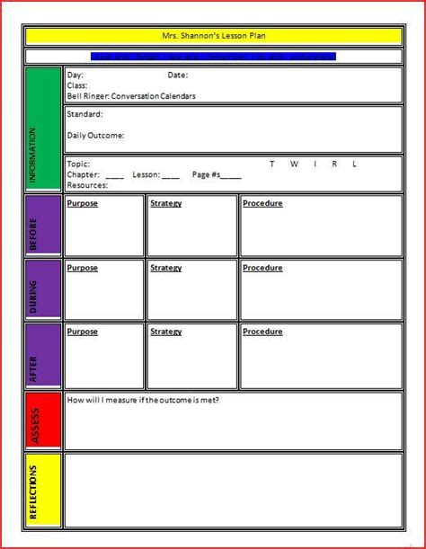 20 Social Skills Lesson Plan Template