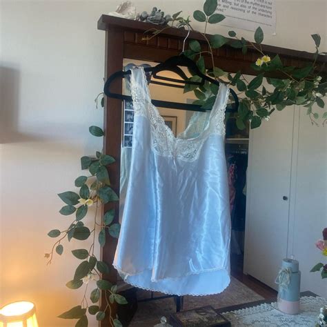 Vintage Baby Blue Lingerie Lace Blouse Top Mint Depop