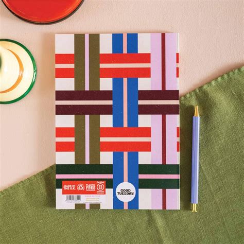 lined notebook playful patterns design stylish compact ruled