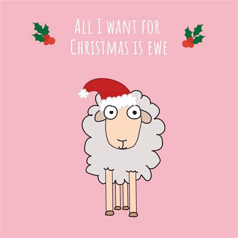 All I Want For Christmas Is Ewe Confetti Exploding Greetings Card Boomf