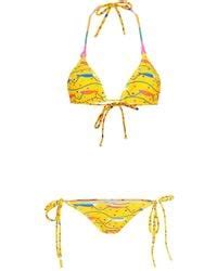 Brigitte Bardot Dalia Ruched Bikini In Blue Lyst UK