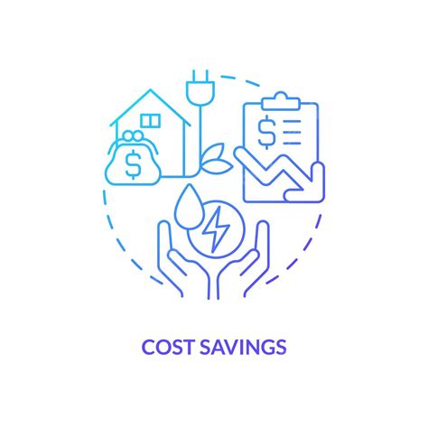 cost savings blue gradient concept icon outline vector web vector