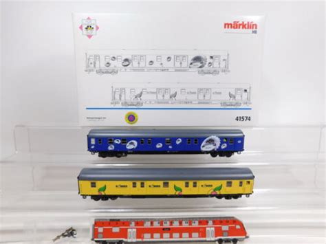 DF298 1 Märklin H0 AC 41574 Pms 63 01 Bahnpostwagen Set Nem Lumière