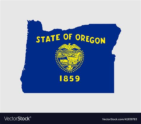 Oregon Map Flag Of Or Usa Us With Banner Vector Image