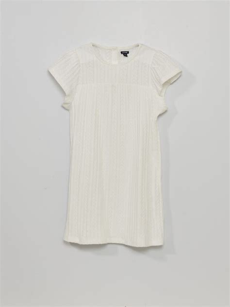 Robe Droite En Crochet Blanc Kiabi 480€