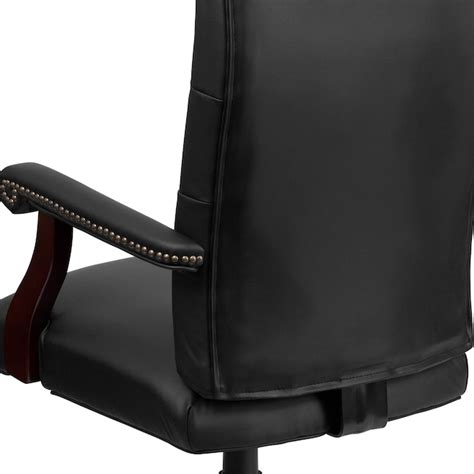 Flash Furniture Black Leather Traditional Adjustable Height Swivel Faux ...