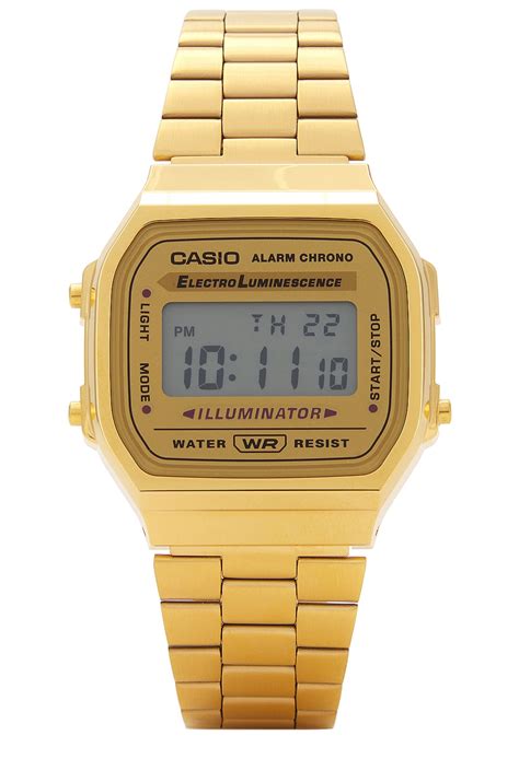 Casio Vintage A168 Series Watch In Gold Revolve