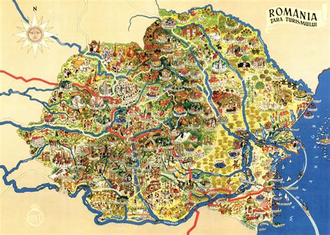 Large scale tourist illustrated map of Romania | Romania | Europe