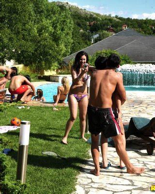 Horny Hotties Giving Blowjobs And Fucking Hardcore At The Pool Party Porn Pictures XXX Photos