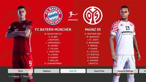 PES 2021 BAYERN MUNICH VS MAINZ 05 BUNDESLIGA 20 21 FHD GAMEPLAY