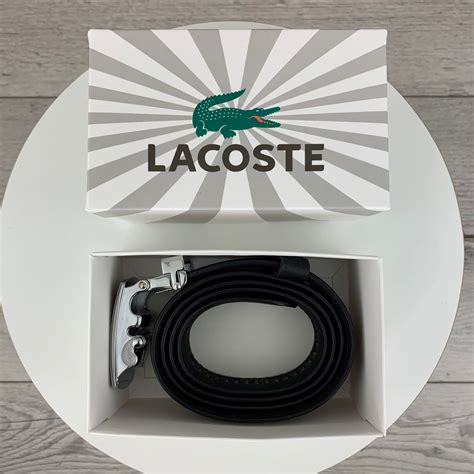 Мужской ремень Lacoste Лакоста для джинсов, кожаный пояс из натуральной ...