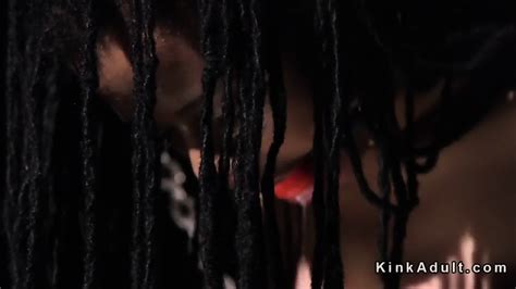 Chained Ebony Slave Anal Toyed