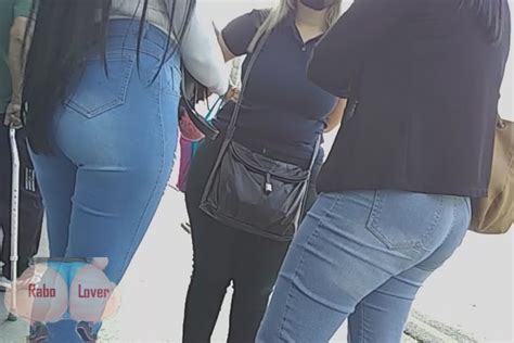 Wonderful Booty Long Haired Latina Mamacita Queuing W Friends Oc