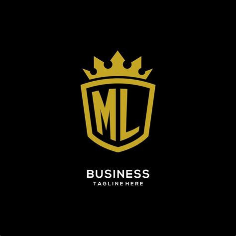 Initial Ml Logo Shield Crown Style Luxury Elegant Monogram Logo Design