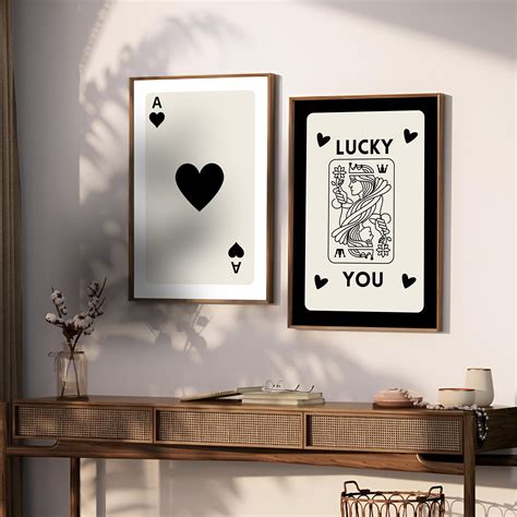 Lucky Trendy Retro Wall Art Set 2 Queen Funky Art Print Retro Aesthetic