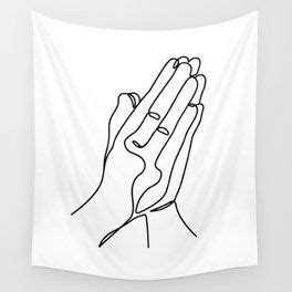 Hands Palms Together Praying Praying Hands One Line Art One Line