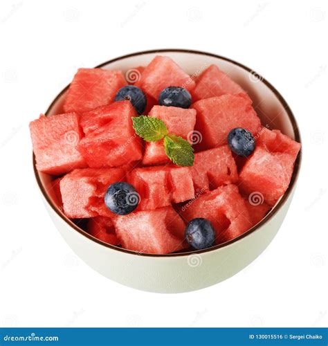 Sweet Breakfast With Watermelon And Blueberries Stock Photo Image Of