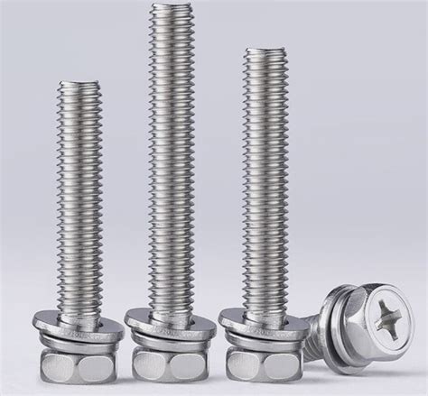 M M M Hex Head Screws Sems With Flat And Split Lock Shim Washer