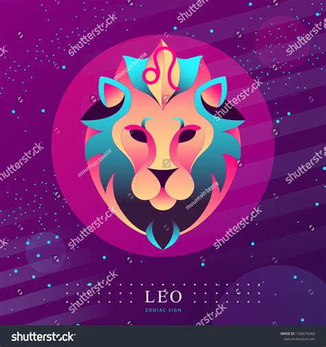 Modern Magic Witchcraft Card With Astrology Leo Royalty Free Stock