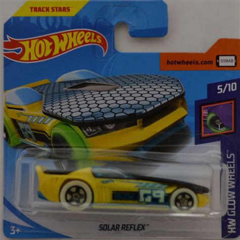 Yellow Solar Reflex Hot Wheels HW Glow Wheels International Short Card Series 1 64 Scale