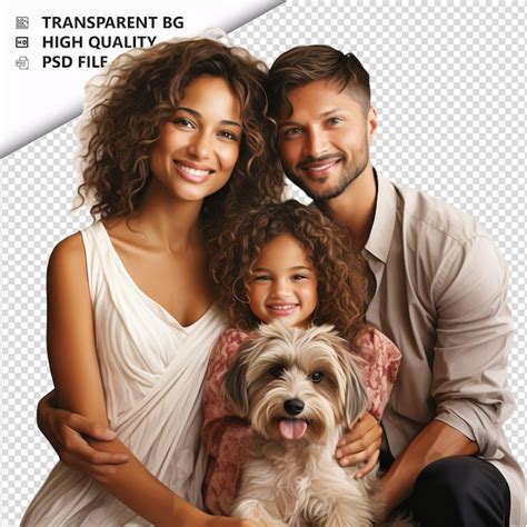 Família latina inocente estilo ultra realista fundo branco PSD Premium