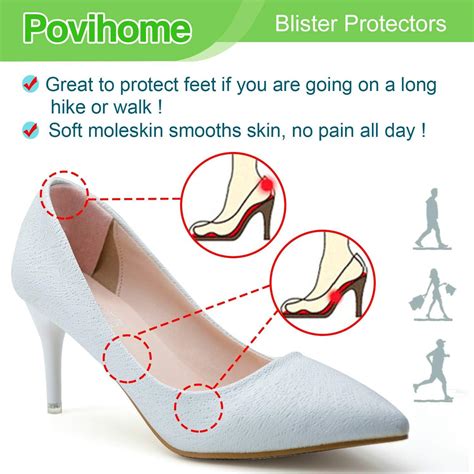 Povihome Moleskin Heel Blister Pads - Cushion for Preventing Blisters