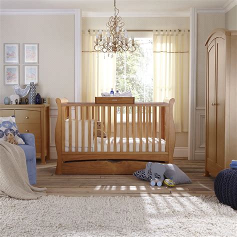 Bailey Oak 3 Piece Nursery Furniture Set Cot Bed Wardrobe Drawers