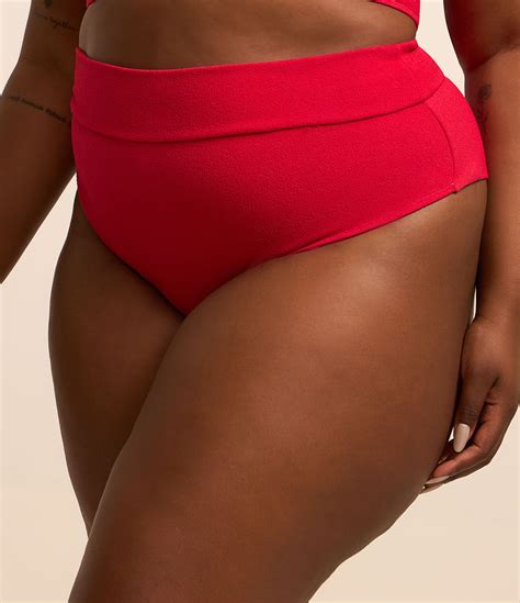 Biqu Ni Calcinha Hot Pants Texturizada Curve Plus Size Vermelho