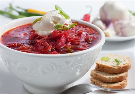 Traditional Hot Russian Borscht Soup | Russian Beet Soup