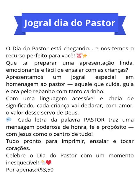 Jogral Para O Dia Do Pastor - Jogral Dia Do Pastor (1) | PDF