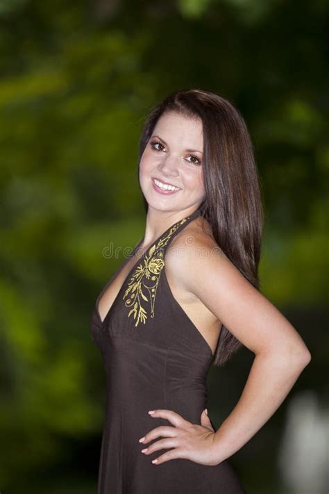 Smiling Beautiful Brunette Woman Stock Image Image Of Long Brunette 21204145