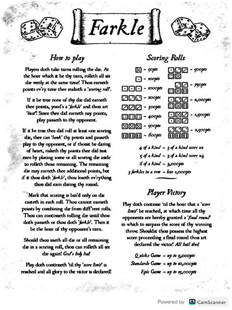 Farkle rules | PDF