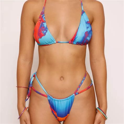 Oem Factory Custom Halter Neck Tie Bikini Two Piece Wrap Around Straps Swimwear Mirco Swimsuit