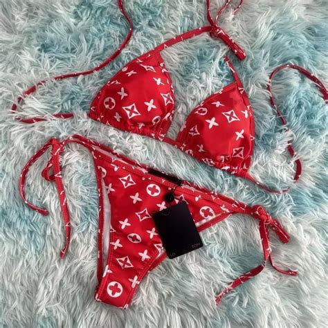 Luxury Designer Split Halter Bikini With Fashionable Print Letters Two Piece Thong Swimsuit For