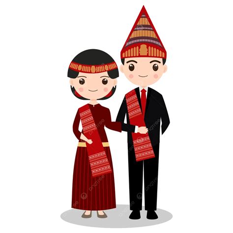 batak wedding vector character  ulos cloth design
