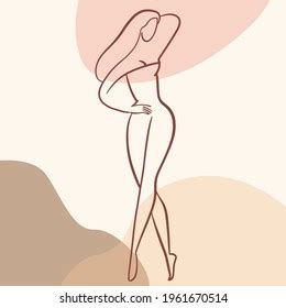 Fashion Illustration Female Body Elegant Nude Stock Vector Royalty Free Shutterstock