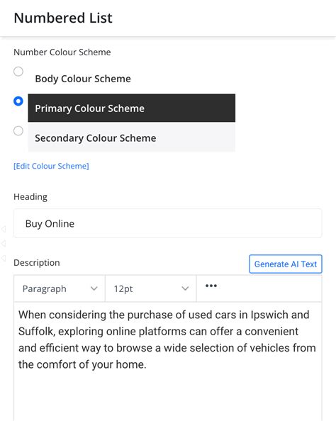 numbered list website modules documentation motordesk