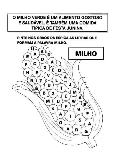 Atividade Milho Festa Junina Educação Infantil - Atividade Festa Junina Educação Infantil Milho - RETOEDU