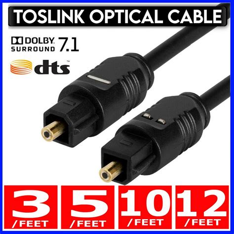 Toslink Fiber Optical Optic Digital Audio Cable Spdif Sound Bar Cord Lot Ebay