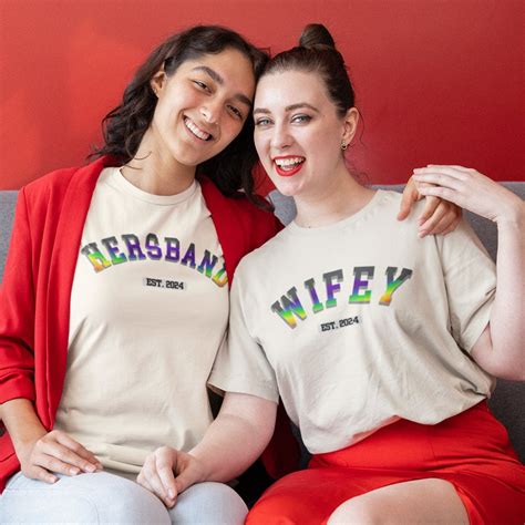 Lesbian Wedding Gift Shirt Lesbian Couple Bride LGBTQ Bachelorette Party Two Brides Tee LGBT