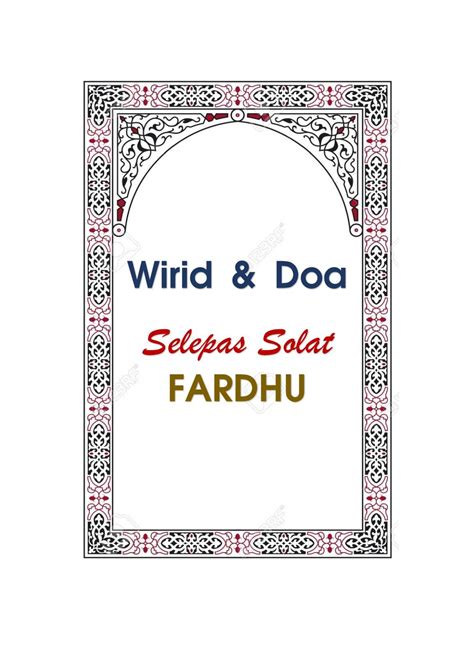 Wirid Dan Doa Selepas Solat Fardhu Doa Prayers Positivity Islam